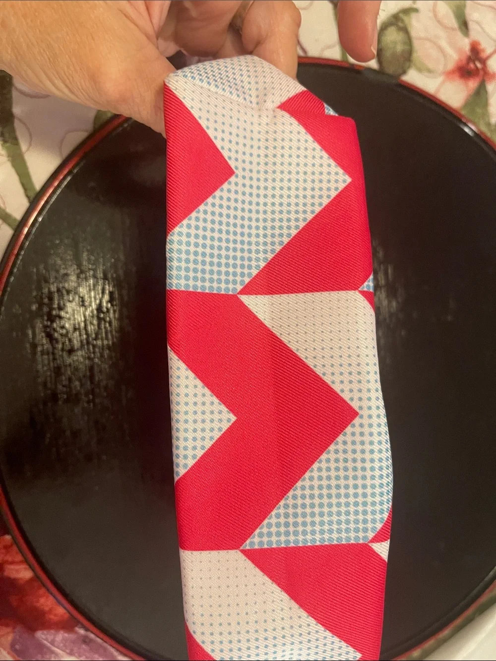 Clinique Red White Blue Chevron Cosmetic Bag